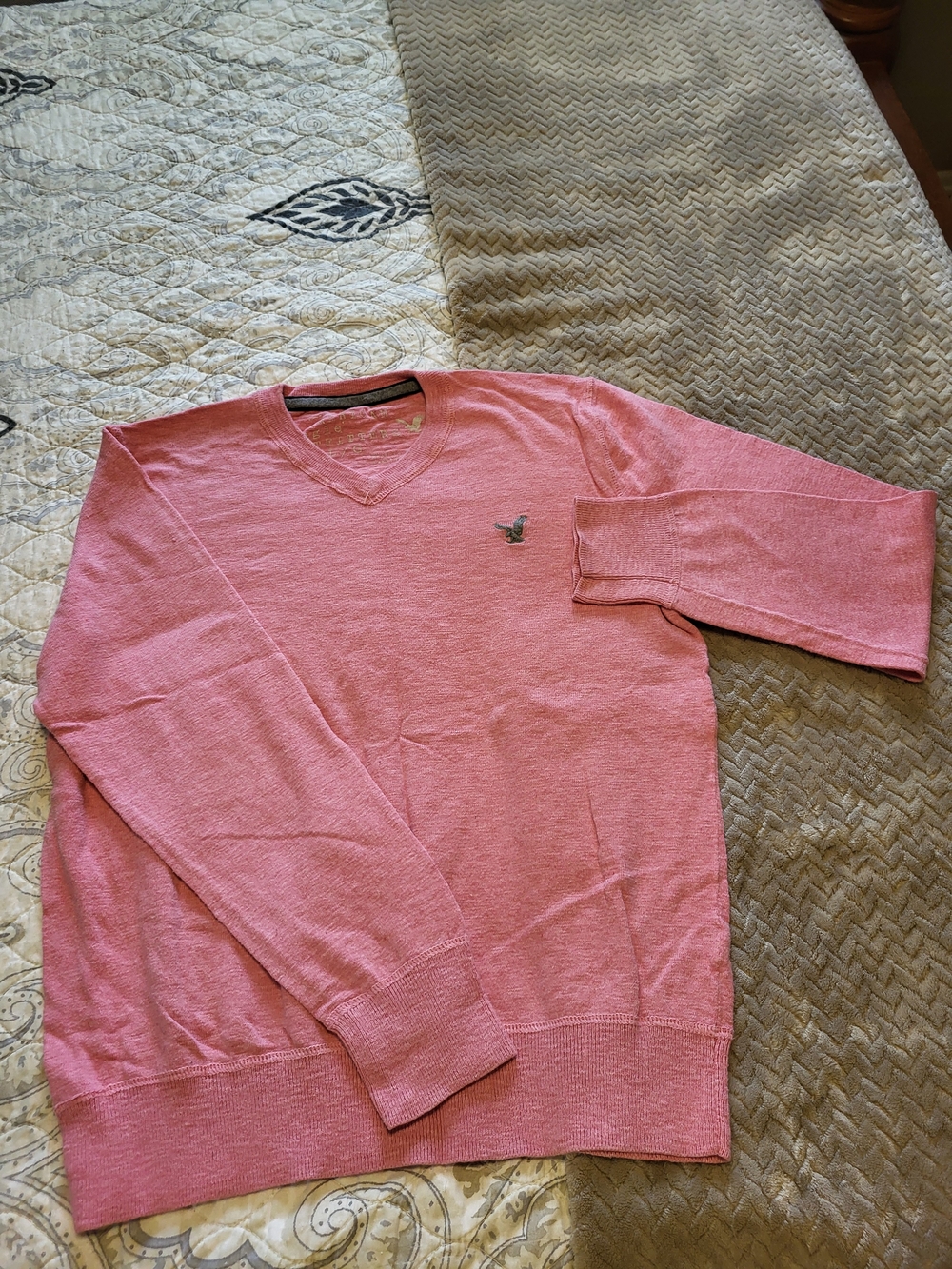 American Eagle Outfitters Coral V-Neck Sweater